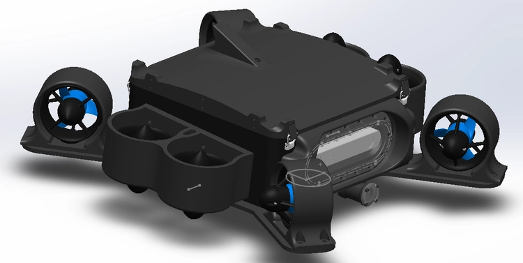 SolidWorks CAD of completed Crush AUV.